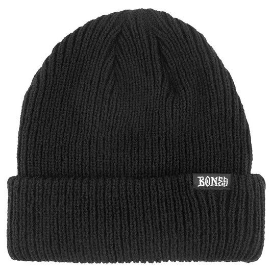 BONES - DOUBLE STITCH BEANIE - BLACK