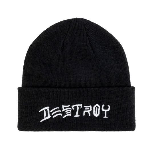 THRASHER - DESTROY EMBROIDERED BEANIE - BLACK