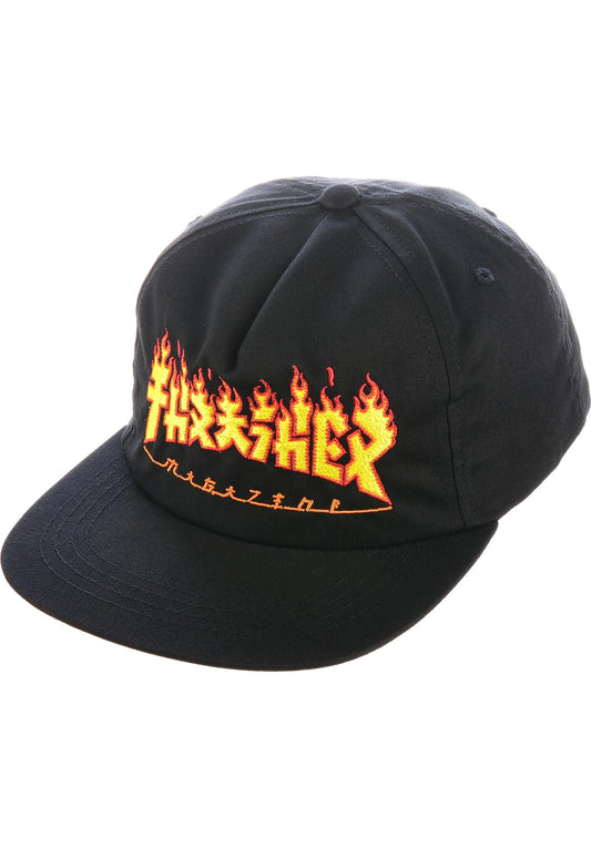 THRASHER - GODZILLA FLAME SNAPBACK - BLACK