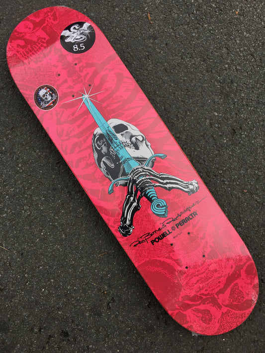 POWELL PERALTA - SKULL & SWORD - PINK - 8.5