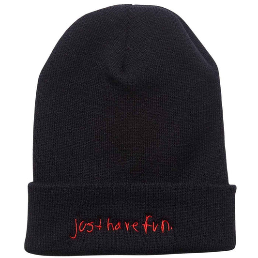 GRIZZLY - JUST HAVE FUN LOWERCASE BEANIE - BLACK