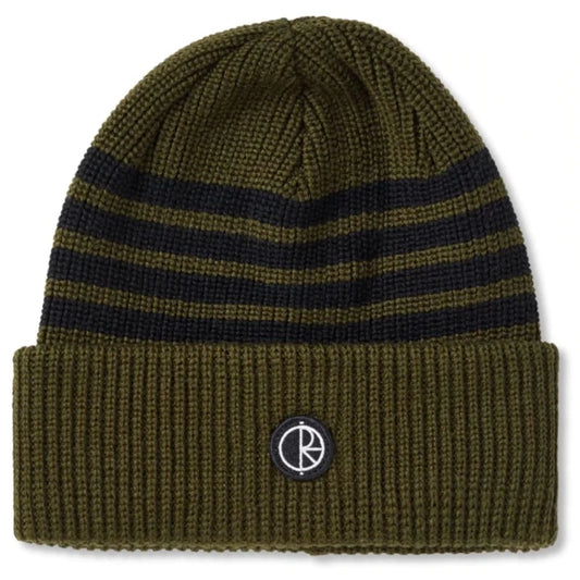 POLAR - STRIPE MERINO BEANIE - ARMY GREEN