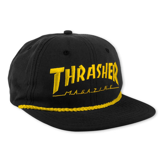 THRASHER - LOGO ROPE SNAPBACK - BLACK/YELLOW