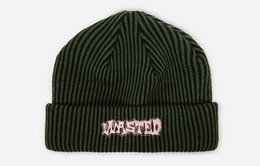 WASTED PARIS - TWO TONES METHOD BEANIE - LICHEN GREEN/PINE GREEN