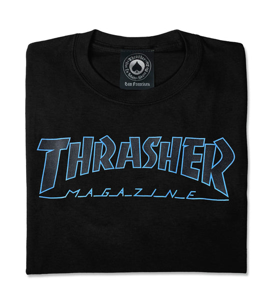 THRASHER - OUTLINED TEE - BLACK/BLACK