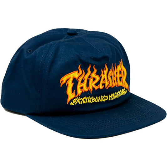 THRASHER - FIRE LOGO SNAPBACK - NAVY