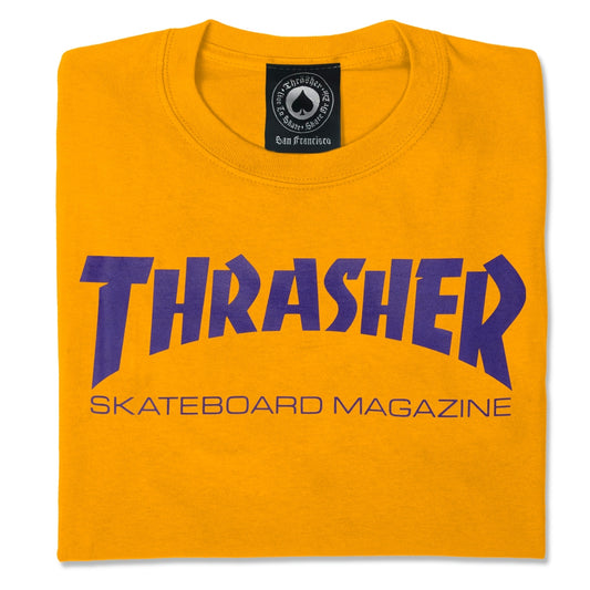 THRASHER - SKATE MAG S/S TEE - GOLD/PURPLE